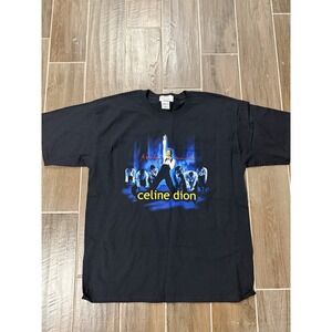 Vintage Celine Dion A New Day Live In Las Vegas Music T-shirt Black Size XL